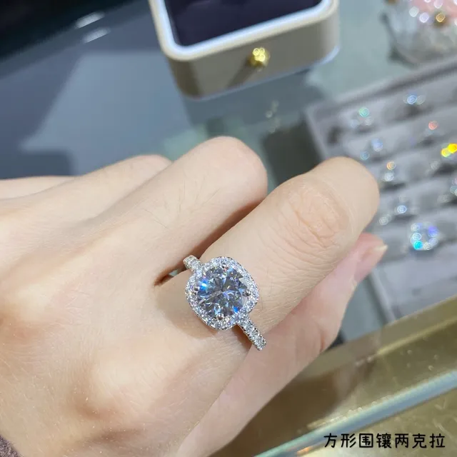 Halo Cushion-Cut Center Stone Pavé Band Ring 8