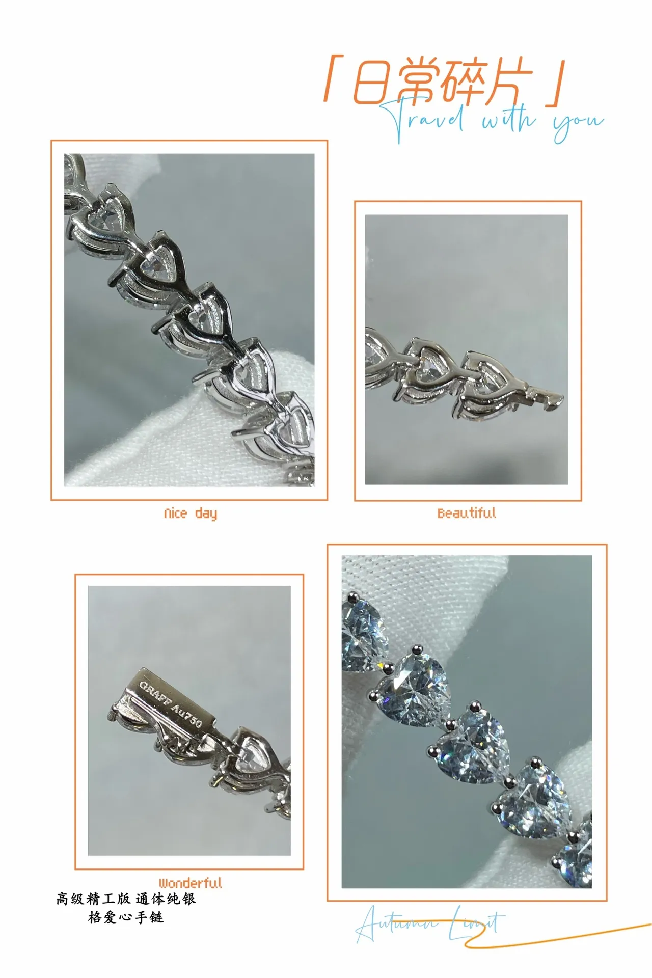 Heart-Shaped Crystal Double-Row Silver-Tone Bracelet 2