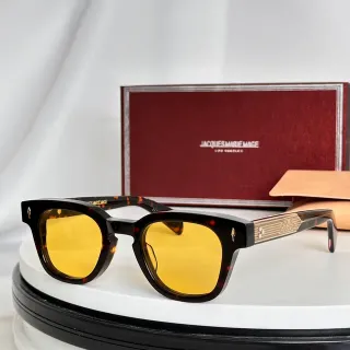 Jacques Marie Mage Rectangular Tortoiseshell Amber Mirrored Sunglasses