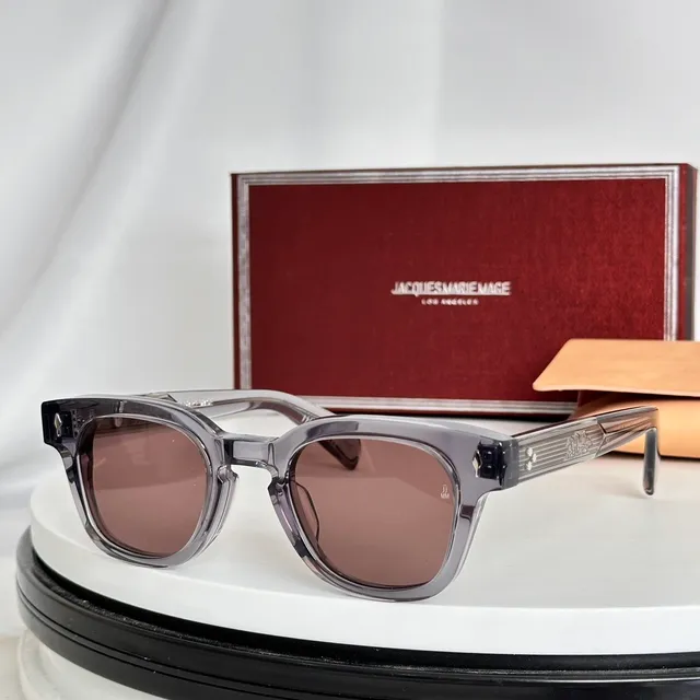 Jacques Marie Mage Rectangular Tortoiseshell Amber Mirrored Sunglasses 7