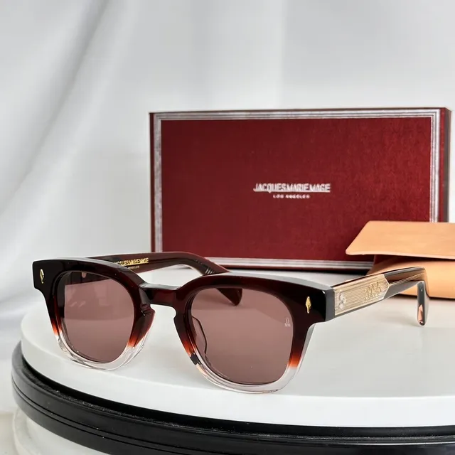 Jacques Marie Mage Rectangular Tortoiseshell Amber Mirrored Sunglasses 8