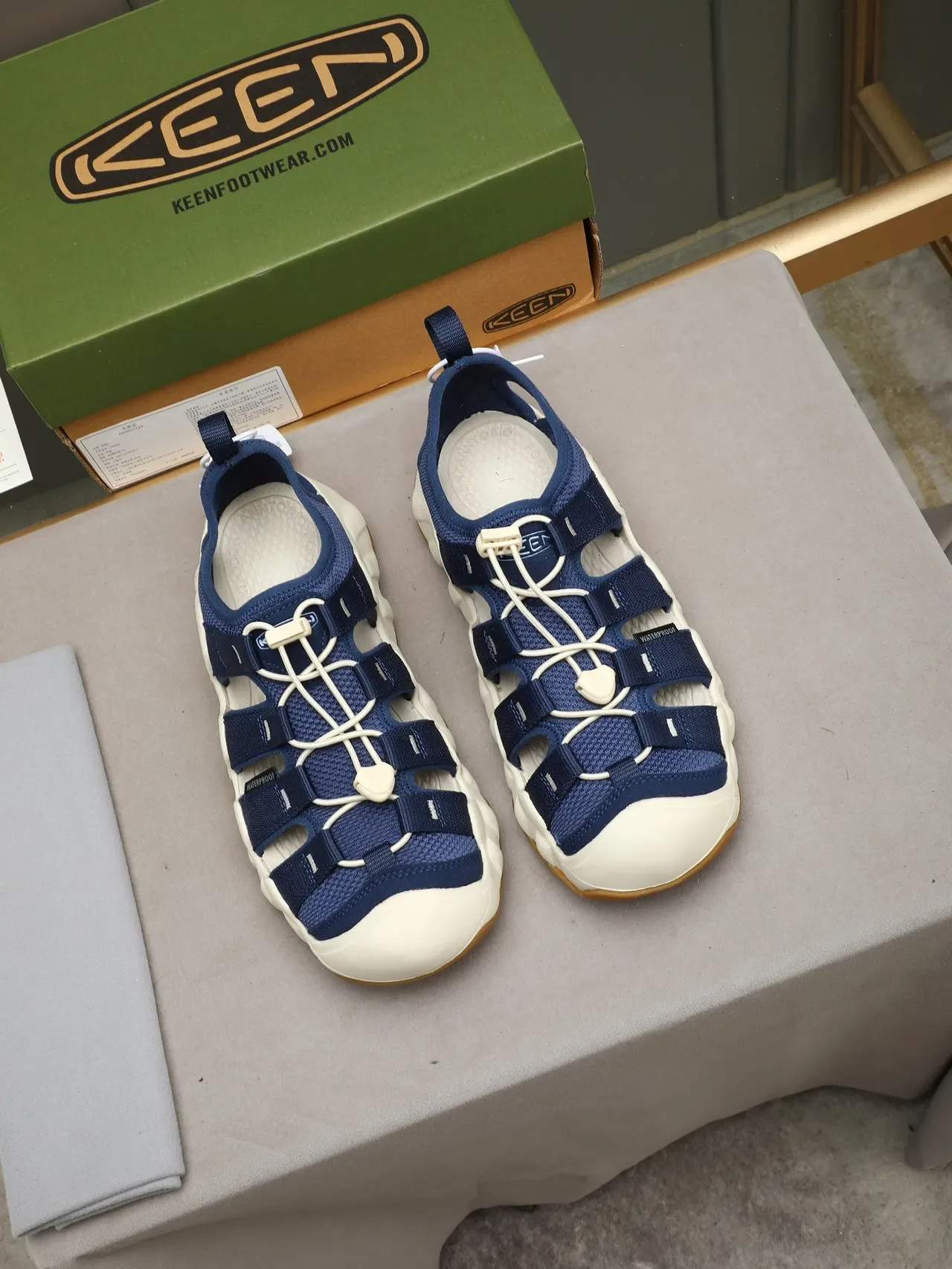 KEEN Navy Beige Multi-Strap Water-Resistant Casual Sandals 2