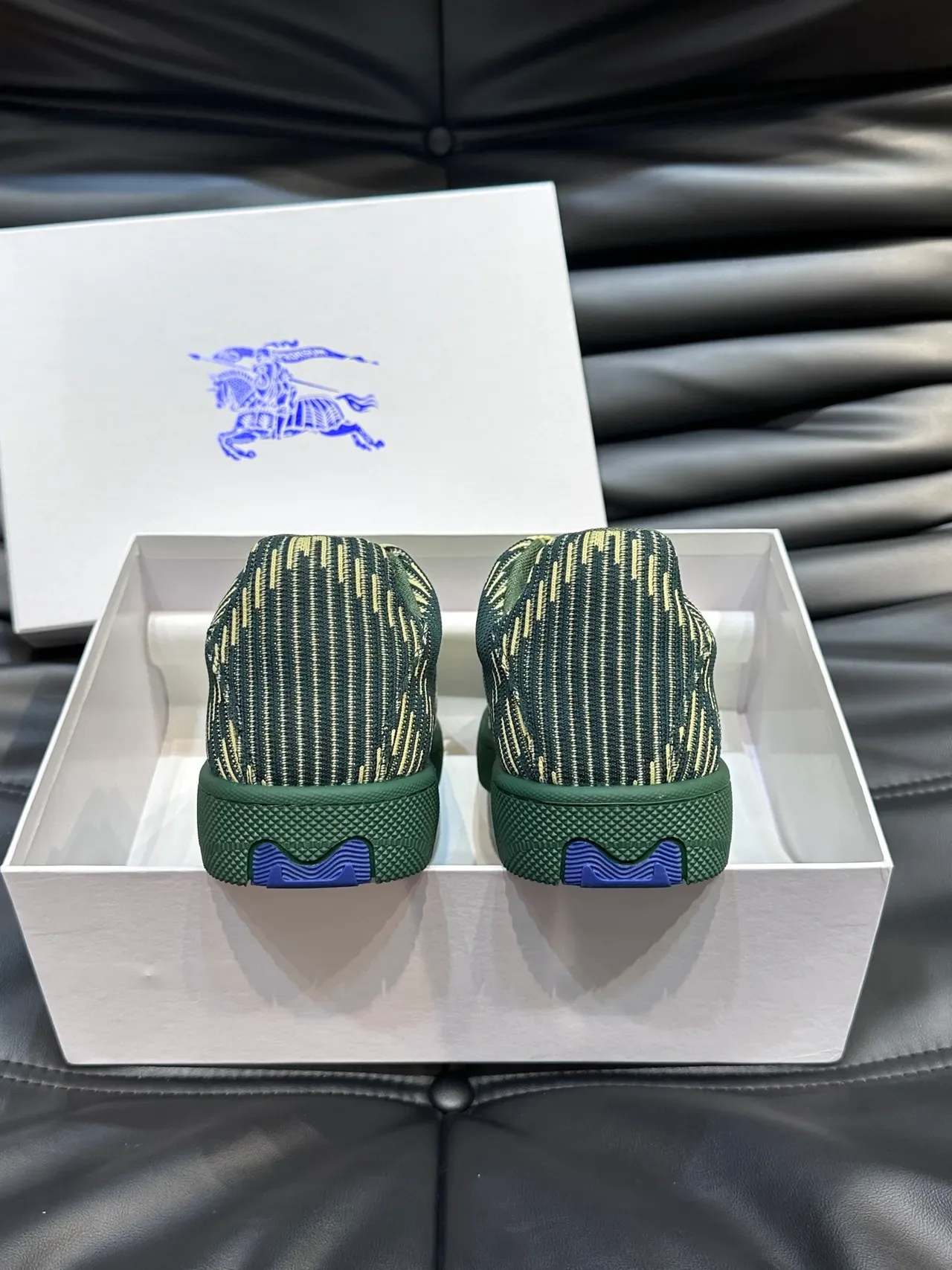 Knit Jacquard Green and Lime Low-Top Lifestyle Sneakers 4
