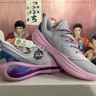 Li-Ning Cloud Gray Pink Knit Upper Translucent Gradient Heel Unit Basketball Shoes