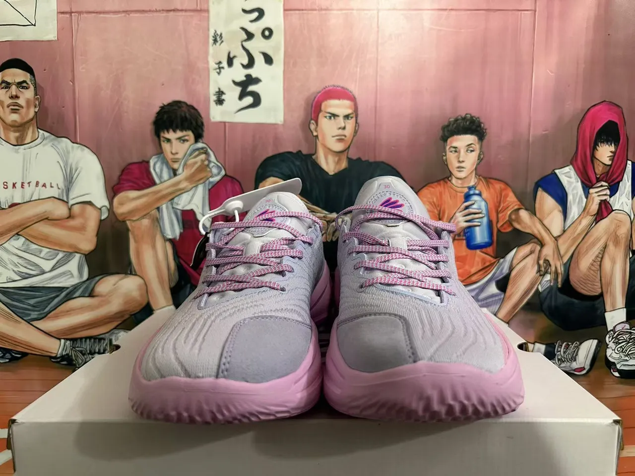 Li-Ning Cloud Gray Pink Knit Upper Translucent Gradient Heel Unit Basketball Shoes 3
