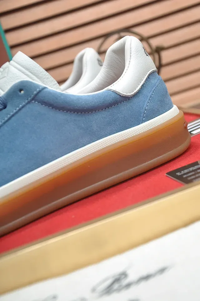 Light Blue Suede Low-Top Lifestyle Sneaker 2