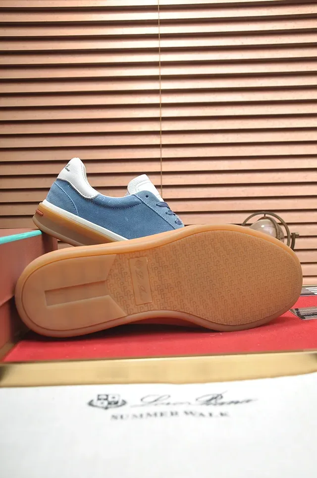 Light Blue Suede Low-Top Lifestyle Sneaker 3