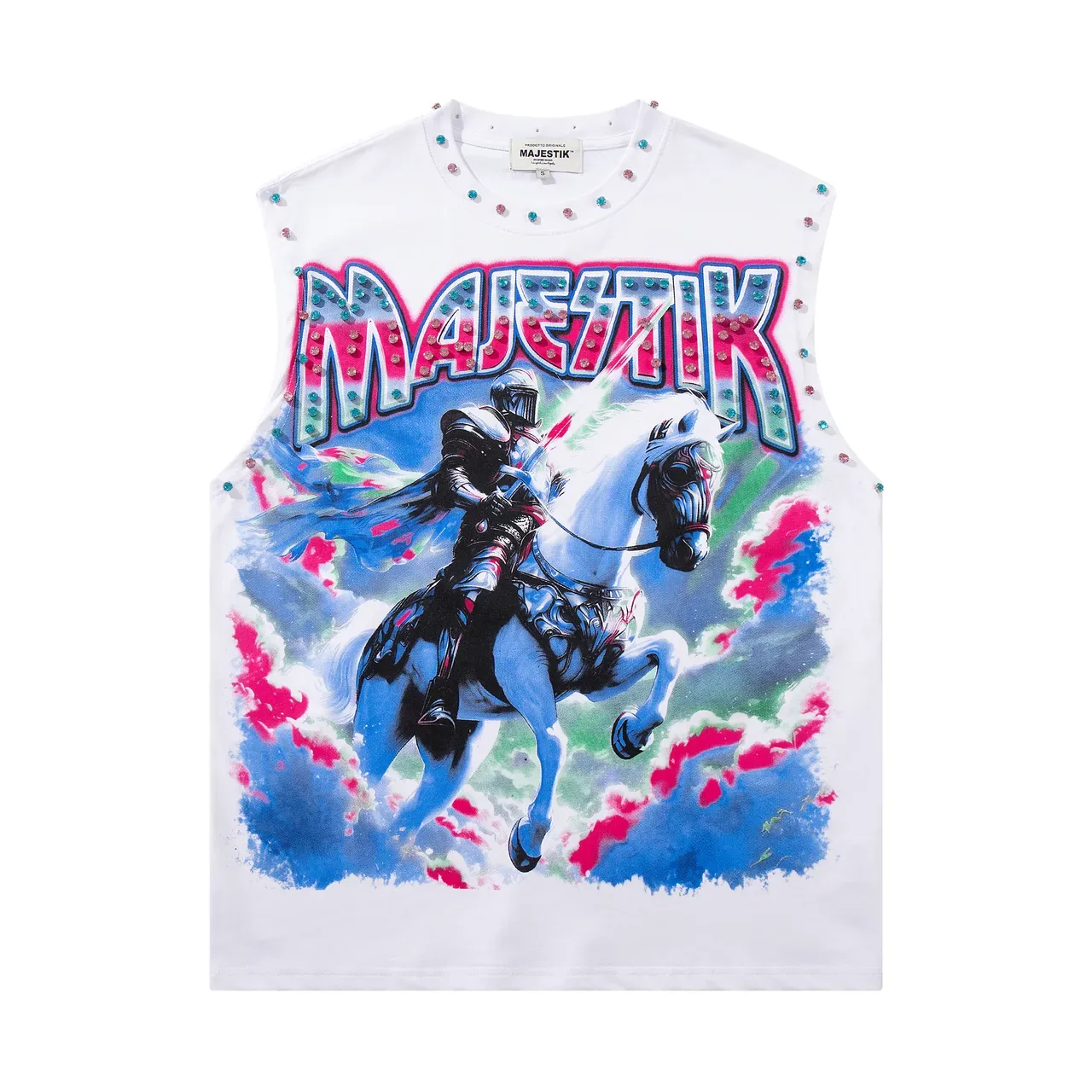 MAJESTIK Graphic-Print Rhinestone-Embellished Sleeveless Vest Top 3