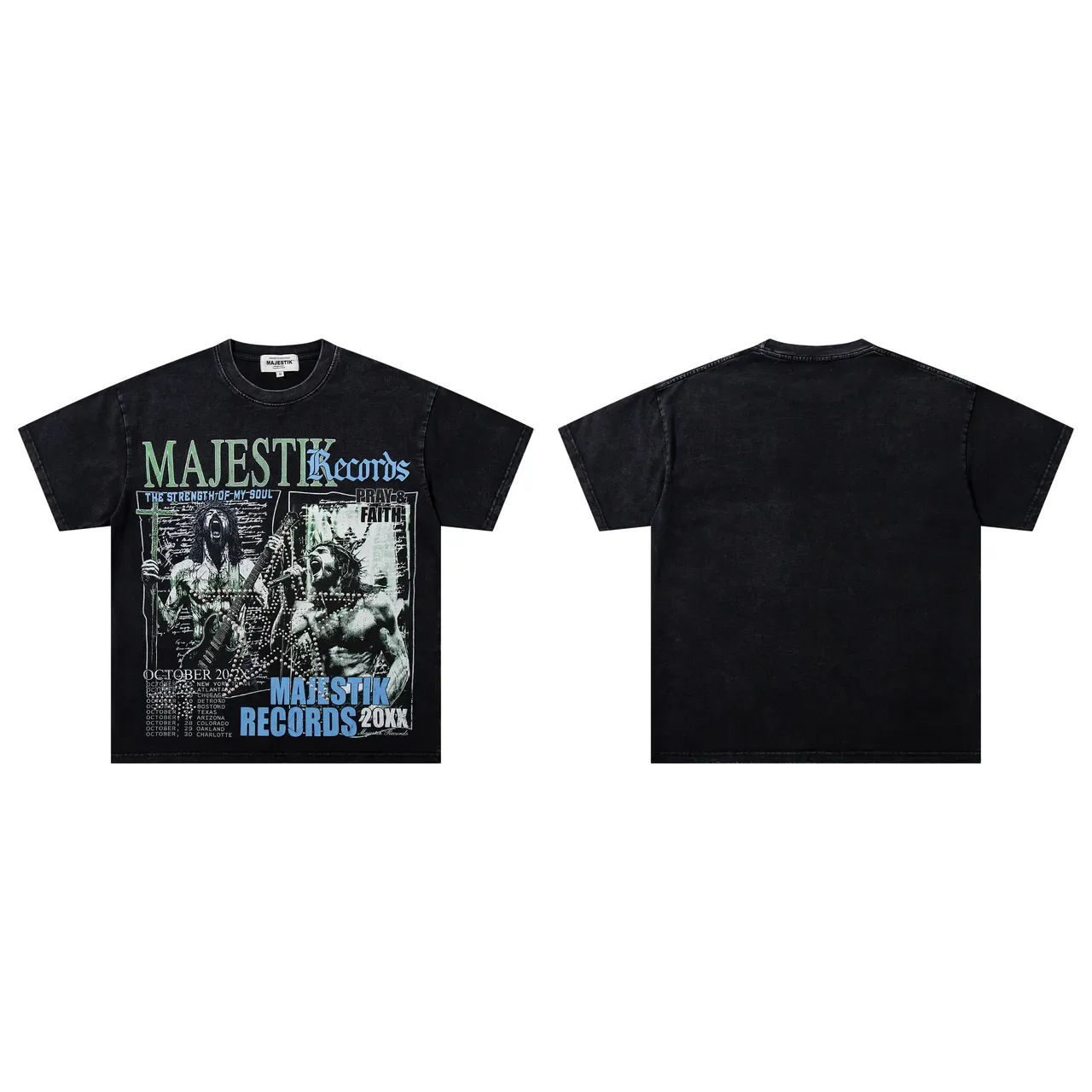 MAJESTIK Records Graphic Oversized Black T-Shirt 2