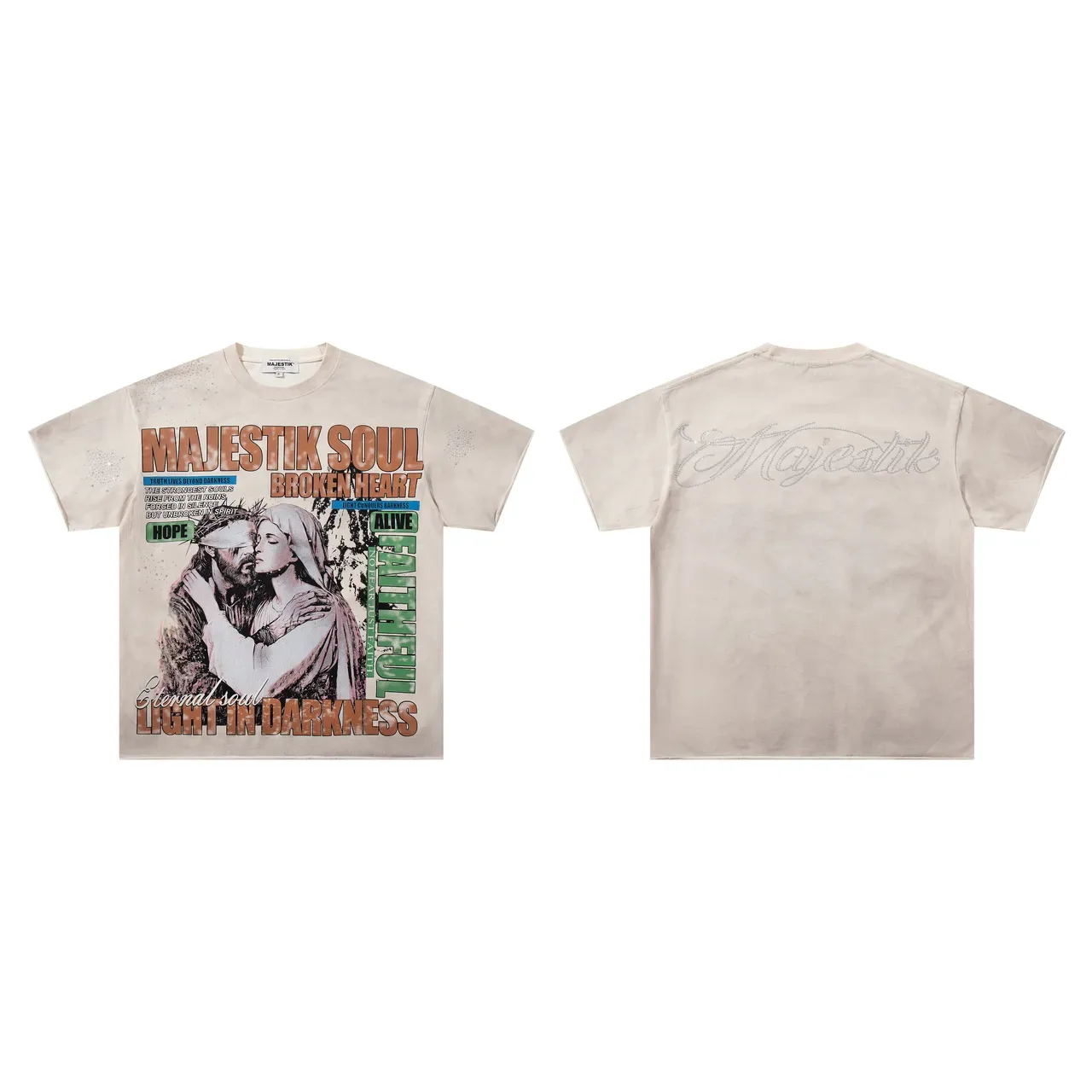 Majestik Soul Broken Heart Graphic Print Oversized T-Shirt 2