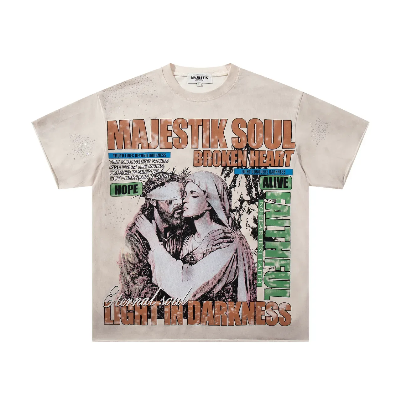 Majestik Soul Broken Heart Graphic Print Oversized T-Shirt 4