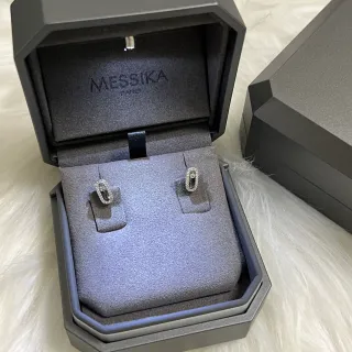 Messika Gray Silver Oval Pavé-Stud Metal Earrings