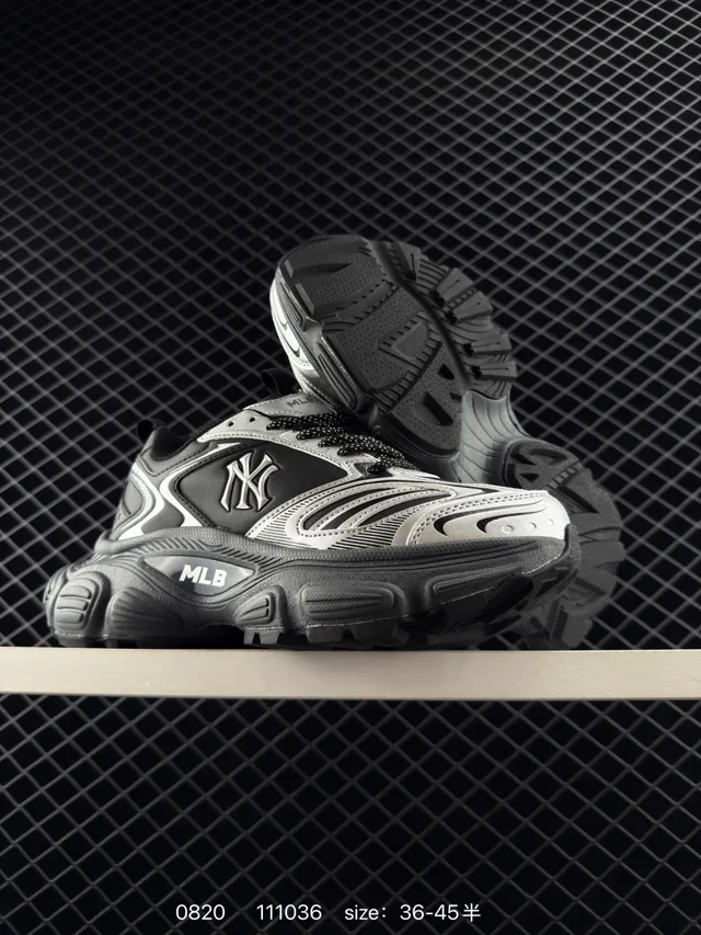 MLB Winner Chunky Black and Silver Chunky Sneakers 7