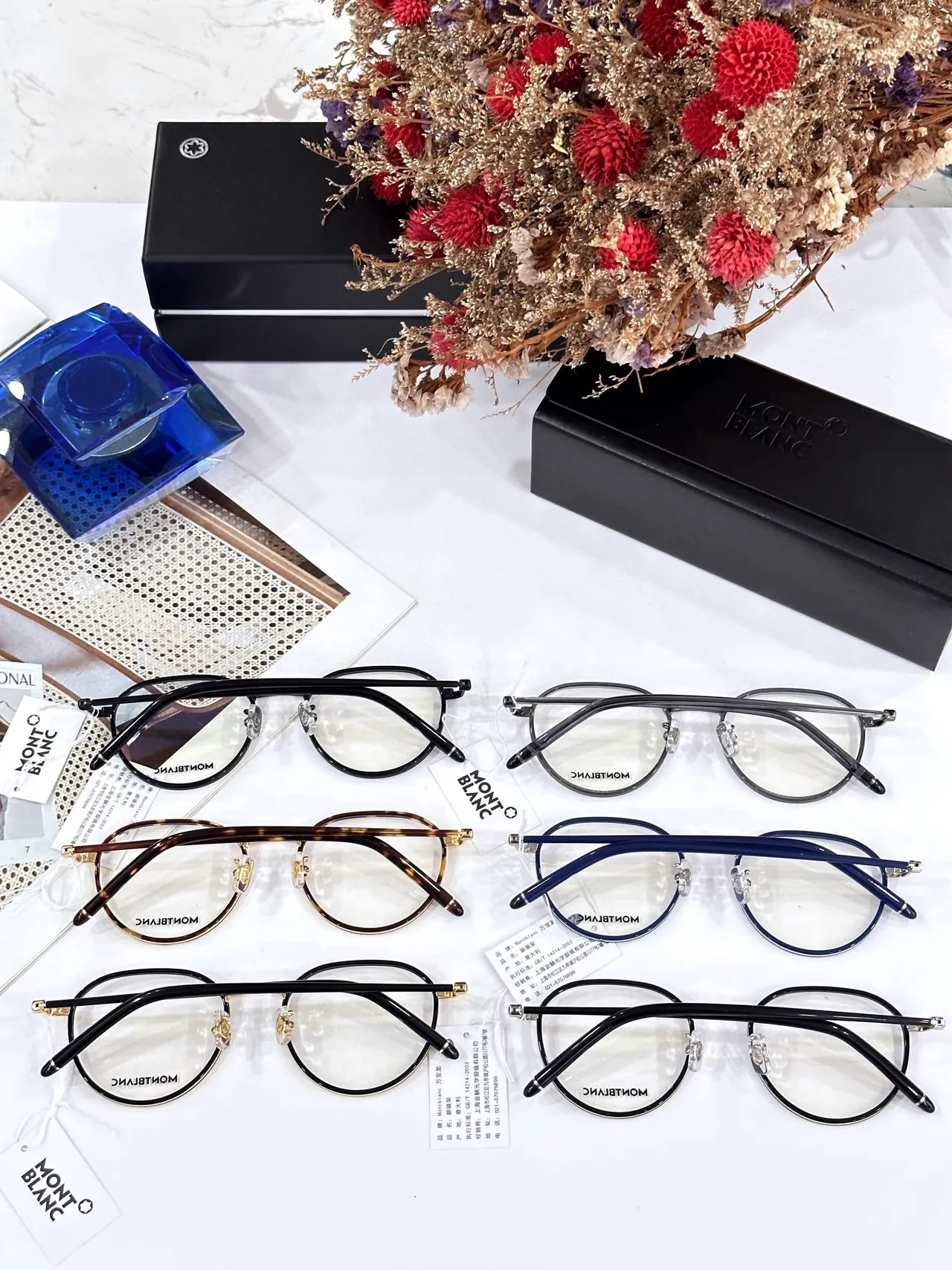 Montblanc Round Thin Gunmetal Optical Glasses 4