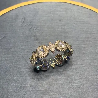 Multi-Stone Pavé Asymmetrical Motif Ring