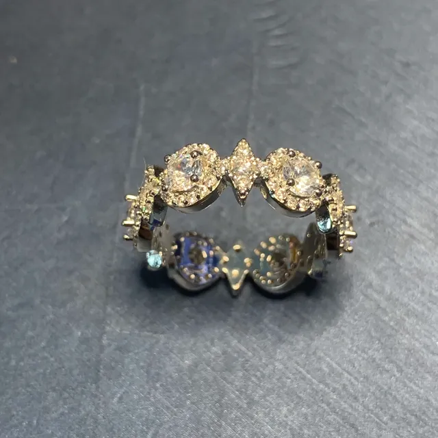 Multi-Stone Pavé Asymmetrical Motif Ring 2