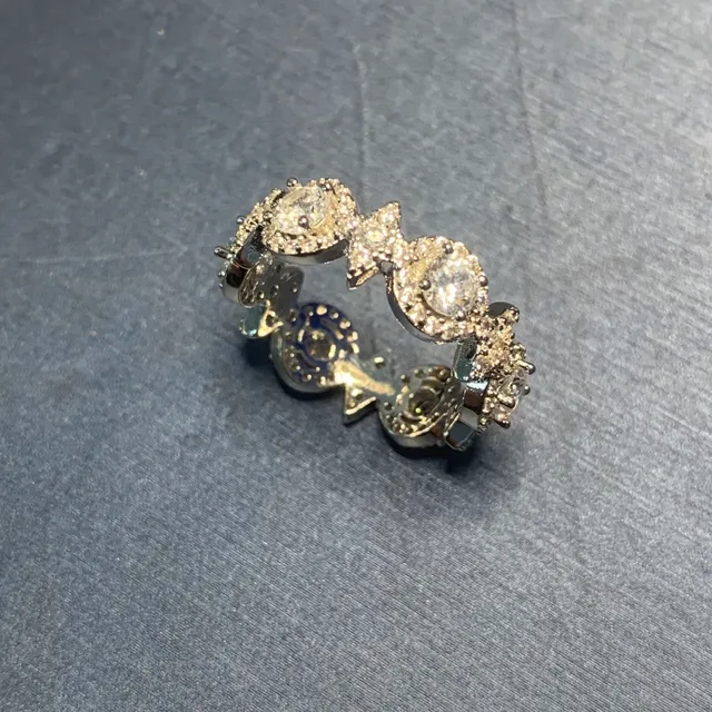 Multi-Stone Pavé Asymmetrical Motif Ring 4