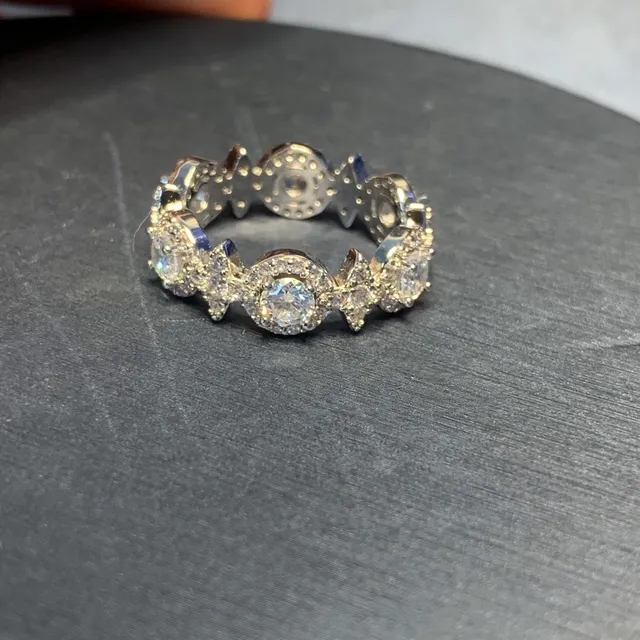 Multi-Stone Pavé Asymmetrical Motif Ring 5