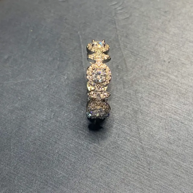 Multi-Stone Pavé Asymmetrical Motif Ring 6
