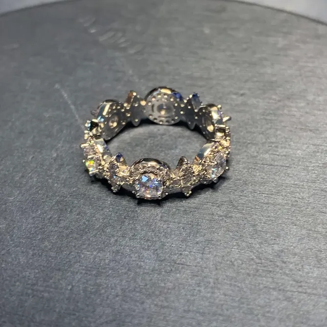 Multi-Stone Pavé Asymmetrical Motif Ring 7