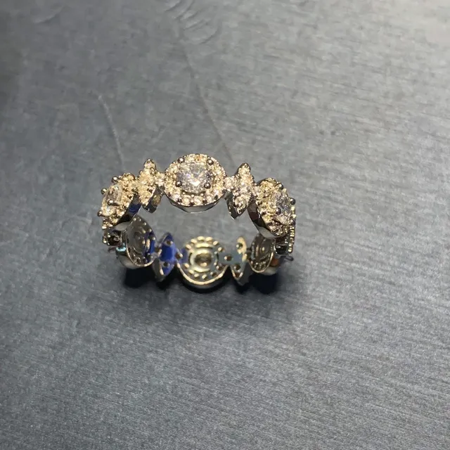 Multi-Stone Pavé Asymmetrical Motif Ring 8
