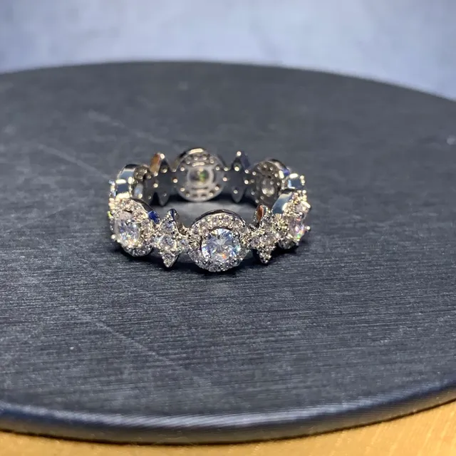Multi-Stone Pavé Asymmetrical Motif Ring 9