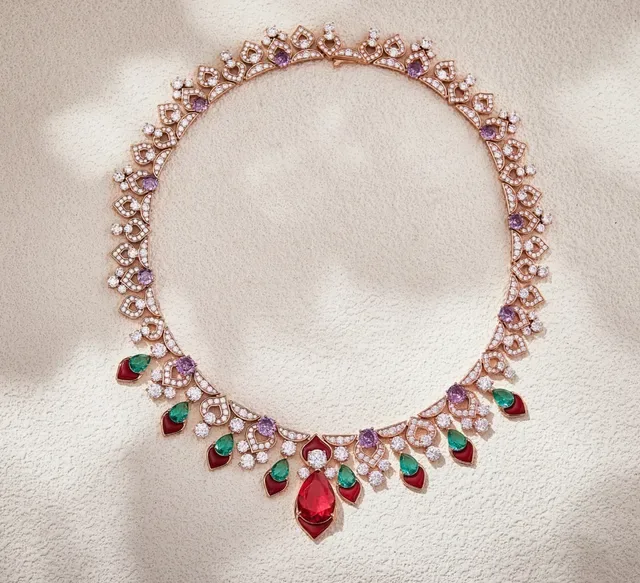 Multicolor Gemstone Pendant Drop Necklace 3