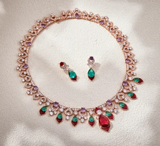 Multicolor Gemstone Pendant Drop Necklace 5