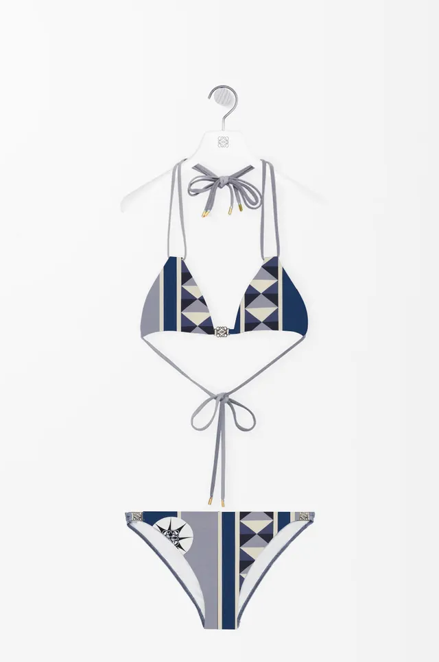 Multicolor Geometric Print Adjustable Tie Straps Swimwear 9