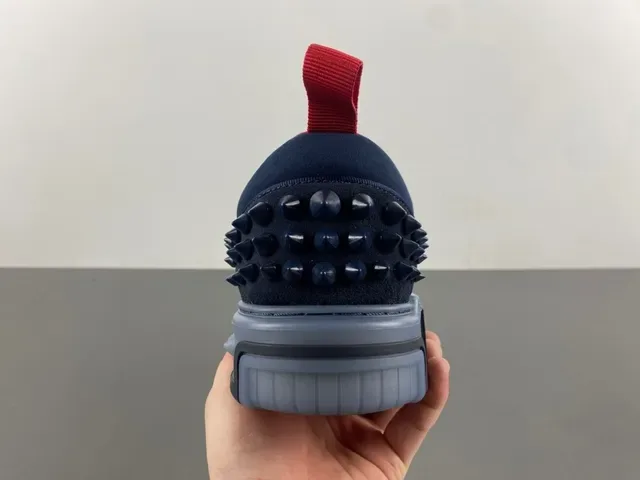 Navy Blue and Red Spiked Heel Lifestyle Sneaker 4