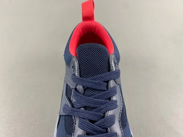 Navy Blue and Red Spiked Heel Lifestyle Sneaker 6