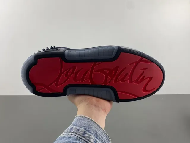 Navy Blue and Red Spiked Heel Lifestyle Sneaker 7
