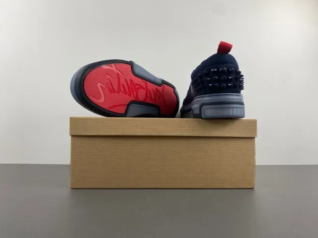 Navy Blue and Red Spiked Heel Lifestyle Sneaker 16