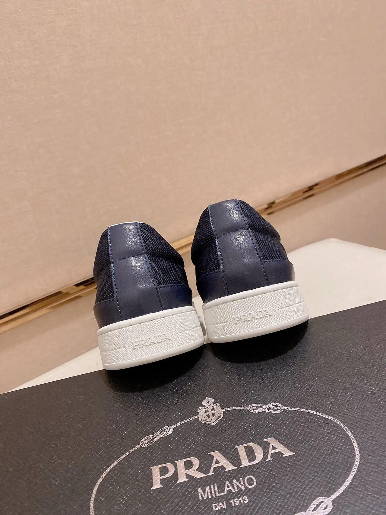 Navy Blue Mesh Slip-On Platform Casual Shoe 7