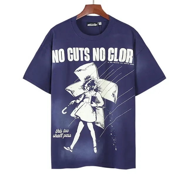 Navy Blue Oversized Graphic Print T-Shirt 5