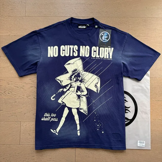 Navy Blue Oversized Graphic Print T-Shirt 9