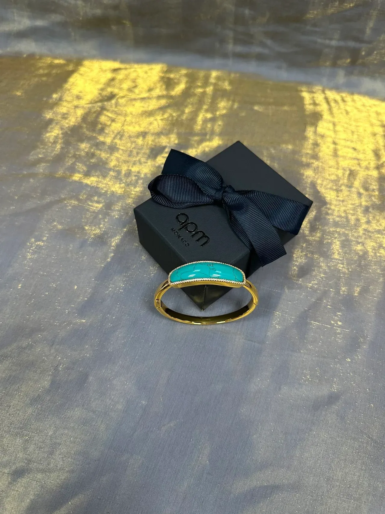 Navy Blue Satin-Lined Ridged Compartmentalized Jewelry 5