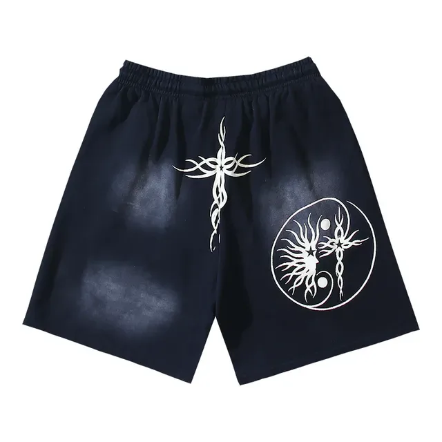 Navy Graphic-Print Elastic-Waist Drawstring Shorts 3