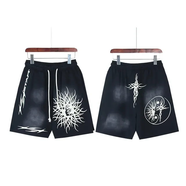Navy Graphic-Print Elastic-Waist Drawstring Shorts 4