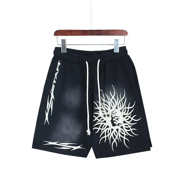 Navy Graphic-Print Elastic-Waist Drawstring Shorts 5