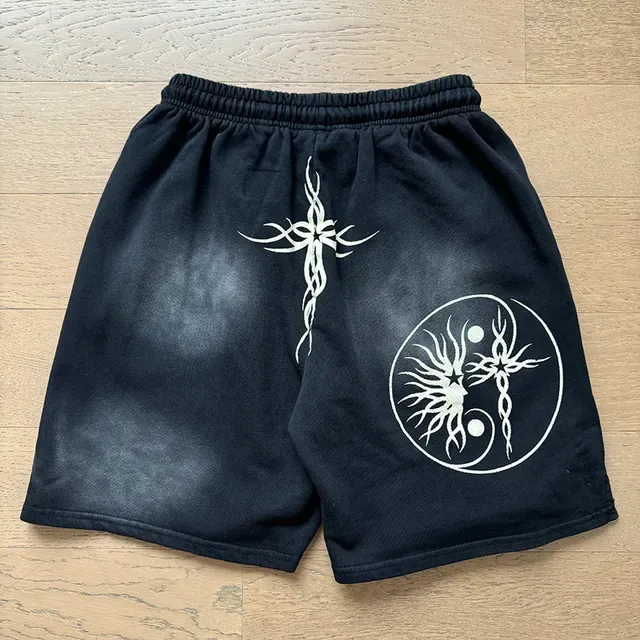 Navy Graphic-Print Elastic-Waist Drawstring Shorts 10