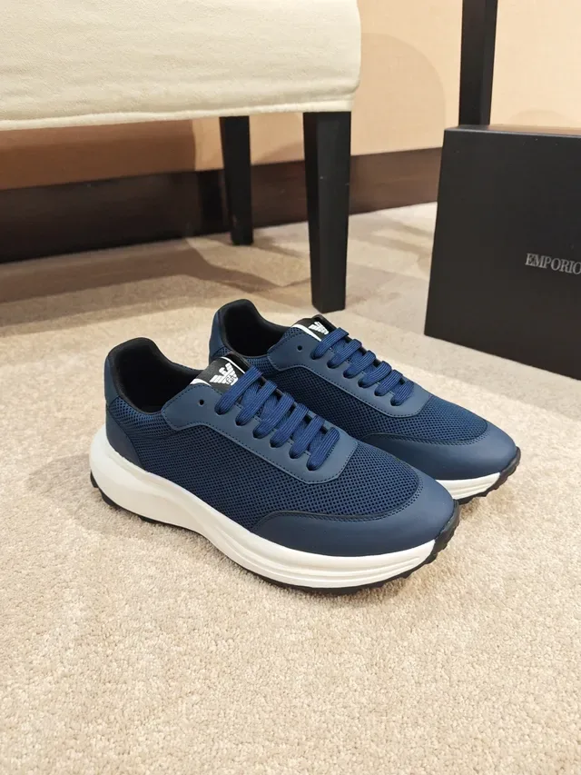 Navy Mesh Upper White Midsole Black Outsole Lifestyle Sneaker 4