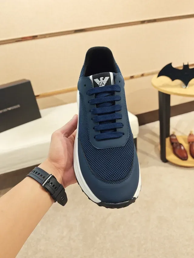 Navy Mesh Upper White Midsole Black Outsole Lifestyle Sneaker 5