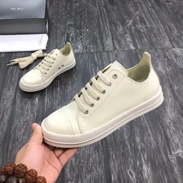 Off-White Leather-Like Low-Top Lifestyle Sneakers 5