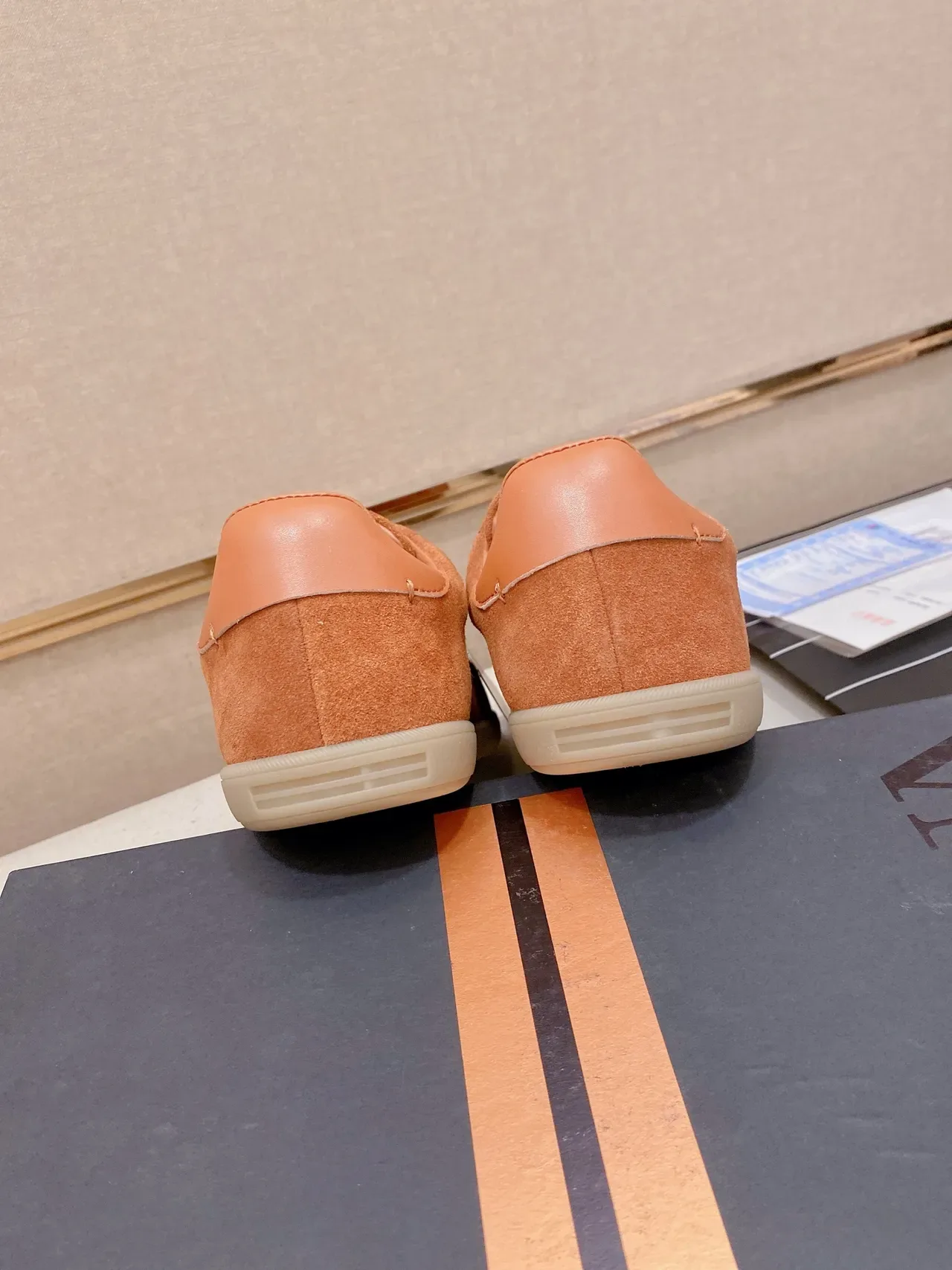 Orange Suede Low-Top Lace-Up Lifestyle Sneaker 3