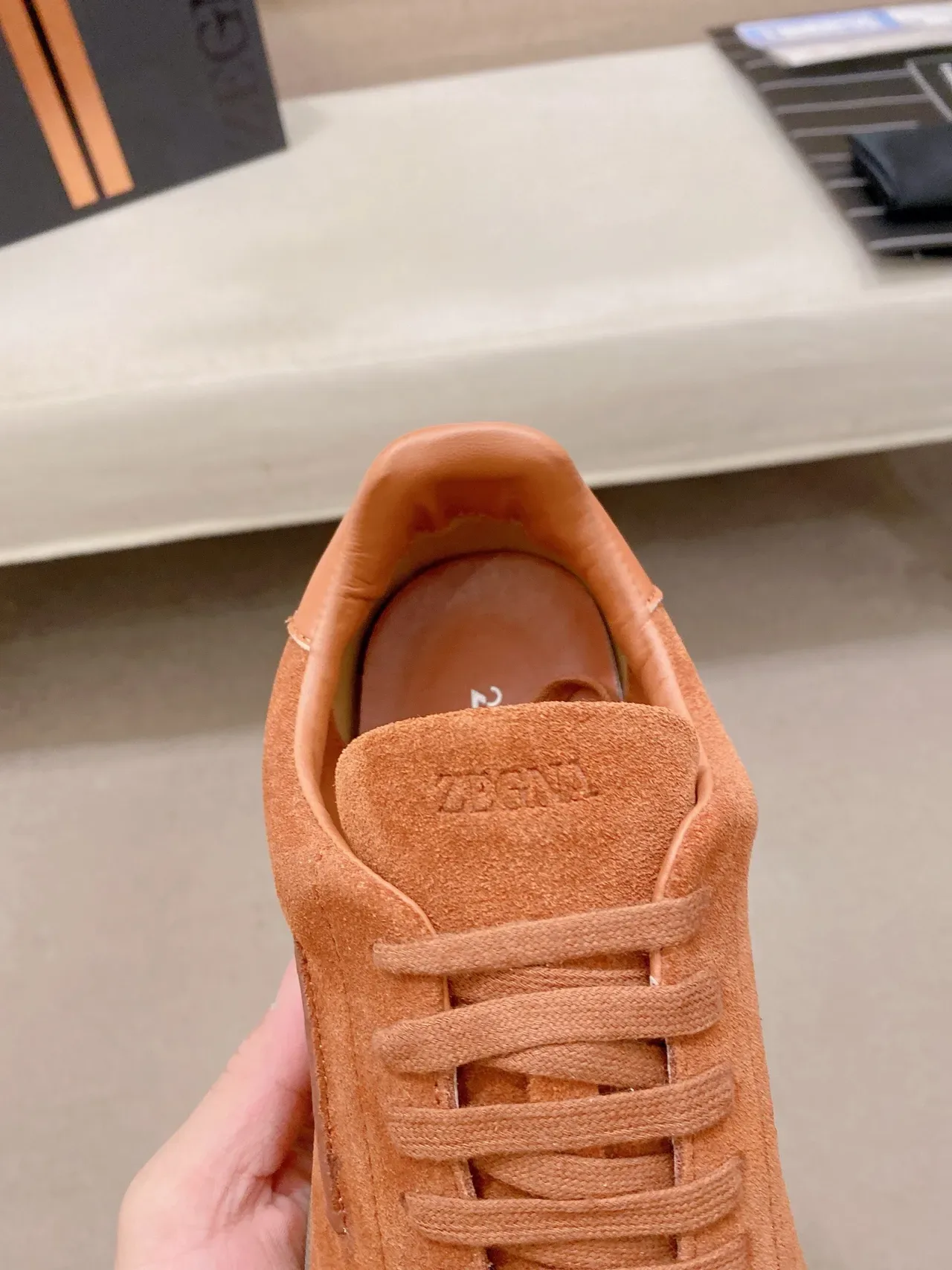 Orange Suede Low-Top Lace-Up Lifestyle Sneaker 4