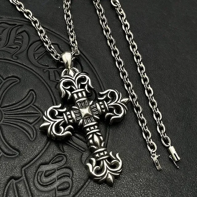 Ornate Filigree Cross Pendant Necklace 8