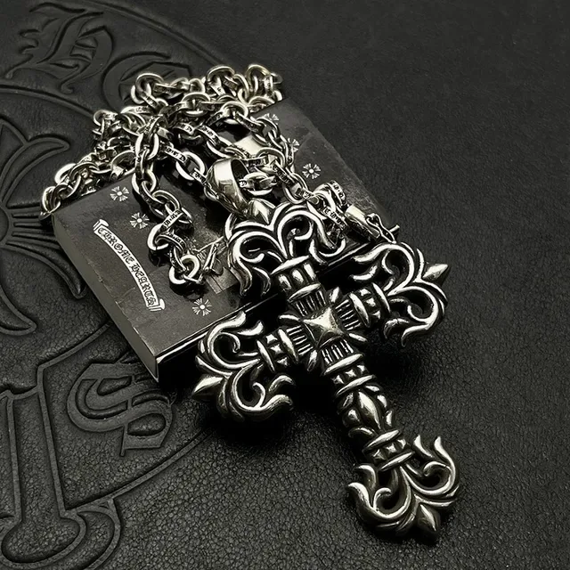 Ornate Filigree Cross Pendant Necklace 9