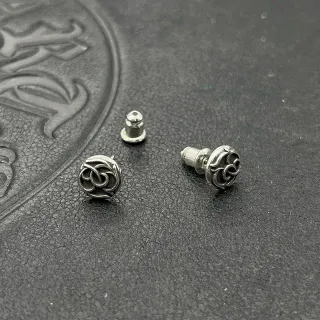 Oxidized Silver Scrollwork Filigree Stud Earrings