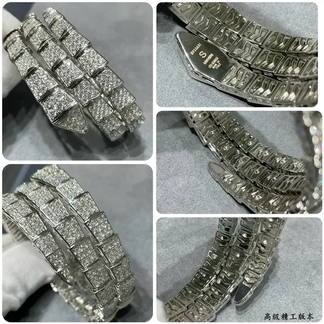 Pave-Set Multi-Row Geometric Bangle Bracelet 4